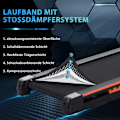 Miniatyrbild 8 av 10: Elektriskt Löpband Med Lcd-Display, Hopfällbar Träningsmaskin, 1-6 Km/H, Stål, Svart, 105 X 56 X 108,5 Cm