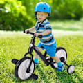 Miniatyrbillede 2 af 10: Børnecykelbalancecykel med træningshjul, pedaler, sædehøjdejusterbar, til 2-5 år, PP, sort