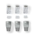 Pikkukuva 4 / 8: RJ45-liitin | Uros | Kiinteä UTP CAT6 | Suora | Kullattu | 10 kpl | PVC | Harmaa | Laatikko