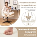 Miniatyrbild 1 av 5: Kontorsstol utan armstöd Skrivbordsstol med bred sits &amp; Rocker funktion konstläder för hemmakontor beige