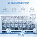 Pikkukuva 5 / 10: Ice Cube Machine 20 Kg/24H 2,3 L Jääpalakone 3,2 L Vesisäiliöllä Jääpalakone Itsepuhdistuva Ruostumaton Teräs Hopea 25,2 X 36 X 37,1 Cm