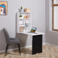 Miniatyrbillede 3 af 10: Vægbord Foldebord 5 Rum Bord Hvid + Sort 60X94,5X147Cm