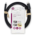 Miniatyrbillede 3 af 3: USB-kabel | USB 3.2 Gen 2x2 | USB-C™ Han | USB-C™ Han | 100 W | 4K@60Hz | 20 Gbps | Nikkelplateret | 2.00 m | Runde | PVC | Sort | Label