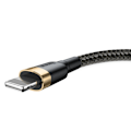 Miniatyrbillede 2 af 9: Holdbart flettet USB-kabel til iPhone Lightning QC3 1m - sort og guld