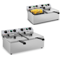 Miniatyrbillede 1 af 7: Elektrisk cateringfriture TIMER 230 V 2 x 3200W 2 x 10 L