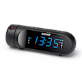 Miniatyrbillede 6 af 6: Clockradio med projektion Dobbelt alarm Sort