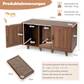 Miniatyrbild 1 av 5: Kattskåp för katttoalett med 2 dörrar & skrapbräda & entré 120 x 52 x 65 cm kaffe