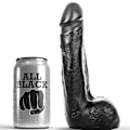 Pikkukuva 2 / 4: All Black - Pehmeä musta Realistic Dildo 20 cm