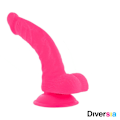Pikkukuva 4 / 10: Diversia - Joustava värisevä dildo pinkki 21,5 cm -O- 4,5 cm