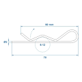 Miniatyrbillede 4 af 4: Hitch pin enkelt 2mm / 6-12mm 2 stk i blister