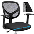 Miniatyrbillede 6 af 7: Ergonomisk justerbar kontorstol med fodstøtte, sort mesh