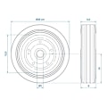 Pikkukuva 7 / 7: Varapyörän metallivanne umpikumirenkaalla 200x60mm