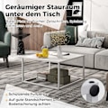 Miniatyrbillede 4 af 4: Sofabord i marmorlook rektangulært sofabord med metalstel 70 x 70 x 40 cm hvid