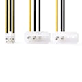 Pikkukuva 2 / 3: Sisäinen Virtakaapeli | 2x Molex uros | PCI Express naaras | Kullattu | 0.20 m | Pyöreä | PVC | Keltainen / Musta | Muovipussi