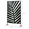 Pikkukuva 4 / 10: Balcony Privacy Screen -Tilanjakaja Banaanilehtikuviolla, 122X198Cm, Teräsmusta, Puutarhaan Ja Patiolle