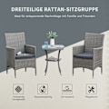 Pikkukuva 5 / 10: Aurinkoinen Rottinki Puutarhakalusteet Sivupöytä Bistro Setti 3-Osainen. Parvekekalusteet Rottinki Puutarhasetti Istuin Polyrottinki + Teräs 60X58,5X8