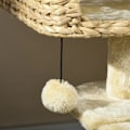 Miniatyrbillede 9 af 10: Kattekradsestolpe 98 cm kattetræ med 2 liggeflader, kattekradsestolpe legebold til katte op til 6 kg, kattemøbel, sisal, beige