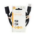 Pikkukuva 3 / 3: USB kaapeli | USB 2.0 | USB-A Uros | USB-A Naaras | 480 Mbps | Niklattu | 1.00 m | Pyöreä | PVC | Musta | Label