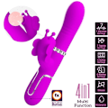 Miniatyrbillede 11 af 11: Pretty Love - Multifunktion Rabbit Vibrator 4 I 1 Butterfly Fuchsia