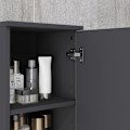 Miniatyrbillede 10 af 10: Smalt badeværelsesskab, højt toiletskab med justerbar hylde og 2 åbne rum, badeværelsesskab til små rum badeværelse, stue 30 x 30 x 183 cm grå |