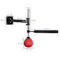 Miniatyrbillede 4 af 10: Bokseramme Spinning Bar Boksning Vægmontering Foldbar med Reflex Bar Højdejusterbar 360° sving til voksne, rød