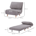 Miniatyrbillede 4 af 10: 2-I-1 Sovesofa, Stoleseng, Justerbar Klapmadras, Gæsteseng, Klapseng, Ledningslook Til Soveværelse Og Stue, Polyester Lysegrå