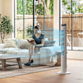 Miniatyrbillede 10 af 10: Tårnventilator, piedestalventilator med 3 ventilationsniveauer, fjernbetjening, 45W ventilator med 12H timer, 70° svingning, til soveværelse, hvid