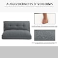 Miniatyrbillede 7 af 10: Gulvstol 2-i-1 Gulv Sovesofa Sovesofa 13 Positioner Justerbart ryglæn til stue Linned 100 x 71 x 54 cm Grå