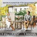 Pikkukuva 5 / 10: Polyrottinki puutarhakalusteet, ulkolounge-parvekekalusteet 2 hengelle, 3-osainen istuinryhmä 2 tuolilla, sivupöydän istuintyyny, säänkestävä puutarha