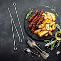 Miniatyrbillede 5 af 8: Grillspyd i rustfrit stål i sæt med 20 stk