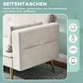 Miniatyrbild 9 av 10: Bäddsoffa, bäddsoffa med justerbart ryggstöd, sidoficka, vadderad 2-sits soffa med sovfunktion, kuddar, för vardagsrum, sovrum, beige