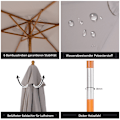 Miniatyrbillede 6 af 10: Parasolhaveparaply Med 3-Lags Solbeskyttelse, Bambus & 180/㎡ Polyester, Grå, Ø2,5 X 2,3 M