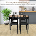 Miniatyrbild 5 av 5: 5-delat matbordsset Rektangulär matgrupp med 4 stoppade stolar Svart