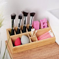 Miniatyrbillede 2 af 6: Organizer med 10 rum i bambustræ til make-up og make-up