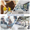 Miniatyrbillede 7 af 10: 25 kg håndvægtsæt 3-i-1 justerbar ergonomisk med 12 plader 2 korte pinde og 1 lang pind i gul sort til fitness