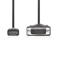 Pikkukuva 2 / 3: HDMI™ -kaapeli | HDMI™ liitin | DVI-D 24+1-Pin Uros | 1080p | Niklattu | 2.00 m | Suora | PVC | Musta | Label