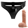 Miniatyrbillede 4 af 11: Pretty Love - Harness Briefs Universal Sele Med Dildo Tom 20 Cm Naturlig