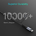 Pikkukuva 6 / 9: Kaapeli iPhone MFi USB-C:lle - Lightning 480Mb/s 3A 2m musta