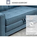 Miniatyrbild 7 av 10: Bäddsoffa Hopfällbar Soffa 2-Sits Bäddsoffa I Tyg Med Sovfunktion Soffset Linne Touch Gummi Träblå 147,5 X 75 X 85 Cm