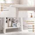 Miniatyrbild 5 av 8: HDPE duschstol med hyllplan och handtag, vit