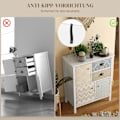 Miniatyrbillede 7 af 10: Kommode Opbevaringsskab 2 Skuffer 3 Rum Vippebeskyttelse Stue Soveværelse Hvid 68X34X80Cm