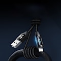 Pikkukuva 2 / 6: iPhone USB-A - Lightning-kaapeli LED-näytöllä 2,4A 1m musta