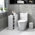 Miniatyrbillede 3 af 10: Smalt badeværelsesskab, toiletskab, sideskab med hjul, skuffe inkl. 3 dybe rum, nichehylde, badeværelsesskab til små værelser, stue, badeværelse, 47 x