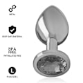 Miniatyrbillede 3 af 8: Intense - Aluminium metal analprop med sort glas størrelse L