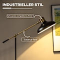 Miniatyrbild 5 av 10: Golvlampa, höjdjusterbar golvlampa, 40 W vridbar golvlampa, båglampa, läslampa med E27-sockel, för vardagsrum, svart