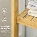 Pikkukuva 6 / 10: Kylpyhuonekaappi kylpyhuonekaappi kaappiosastolla & 3 avointa tasoa, wc-kaappi, kärkisuojaus, sivukaappi, bambu, luonnollinen