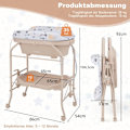 Miniatyrbillede 3 af 5: Puslebord med badekar Bærbart puslebord med PVC-pude 86 x 50 x 100 cm beige