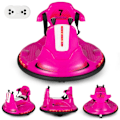 Miniatyrbillede 2 af 5: 6V børnekofangerbil 360 graders rotation med musik og farverige LED-lys Pink