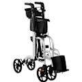 Miniatyrbillede 3 af 9: 2-i-1 rehabiliteringsrollator med kørestolsfunktion, foldbar med taske op til 136 kg