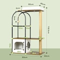 Miniatyrbillede 4 af 10: Kradsestolpe 118,5 cm kattetræ med kattehule, seng, kradsemåtte, kattekradsestolpe med legebold, spidsbeskyttelse, til katte op til 5 kg, rustik brun